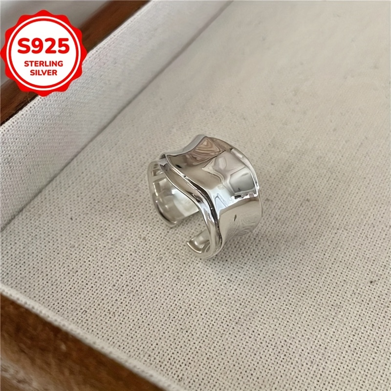 Hypoallergenic Saddle Shaped Open Ring Wide Band